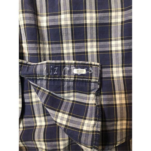 Cinch blue and white shirt sleeve cotton plaid button up shirt - Picture 7 of 11